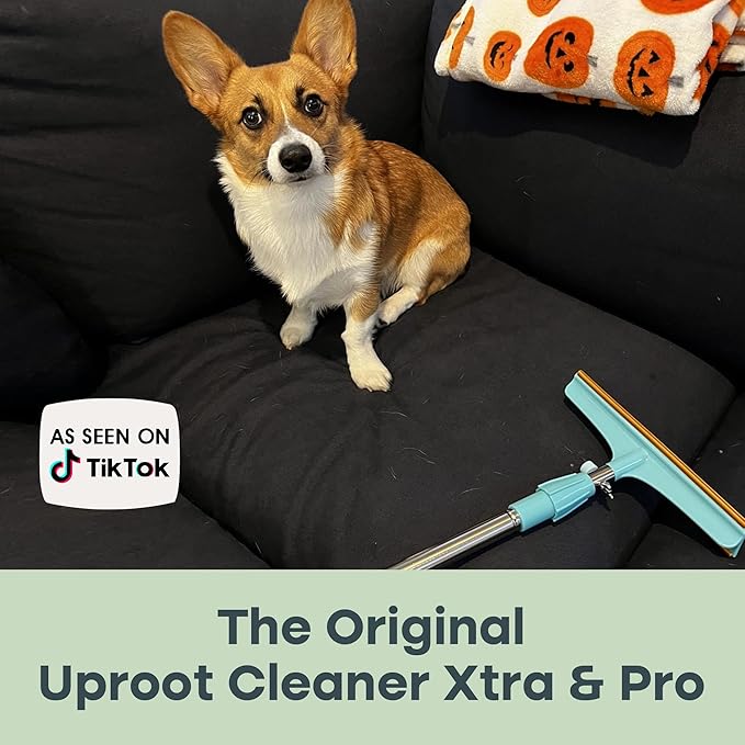 Uproot Cleaner Pro Pet Hair Remover Bundle - Including Xtra Carpet Rake for Pet Hair Removal Tool - Scrape Easy The Cat & Dog Fur from Your Carpet, Rugs, Cat Bed, Car Trunk & More