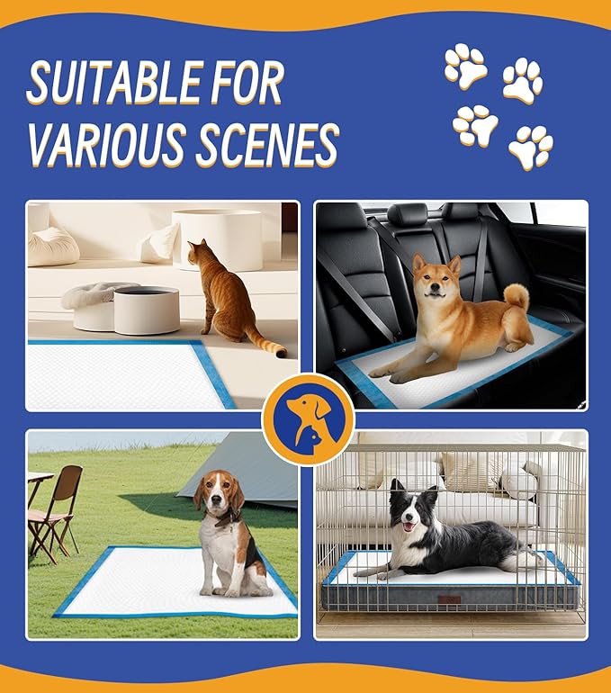 100 Counts XL Puppy Pee Pads 30x36 Inch | Super Absorbent Leak-Proof Dog Training Pads with Odor Control | Quick-Dry Potty Pads for Dogs & Cats