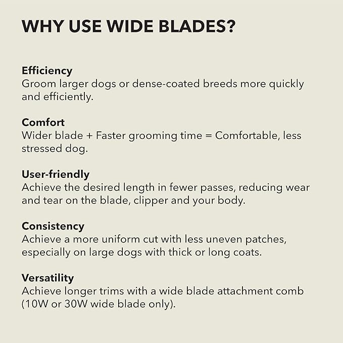 Andis 561462 ceramicEDGE #30W XFine Wide Blade, Small Animal and Pet Grooming, Detachable Replacement Blade, Long Lasting, Stainless Steel