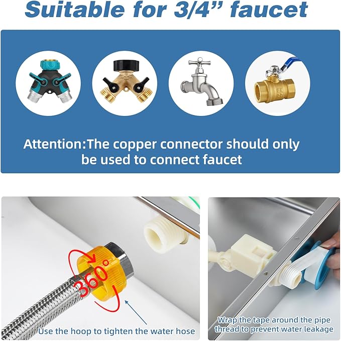 YUEPET 5 Gallon Auto Dog Water Bowl Dispenser Outside Automatic Water Dispenser for Large Dogs Stainless Steel Auto-Fill Dog Waterer Feeder with Float Valve for Pets Indoor Outdoor Use