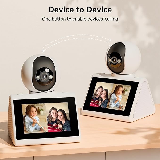 Home Security Camera with 4.3" Screen, Two Way Video Camera for Elderly, Baby and Pets, 1080P Dog Camera with Motion Detection