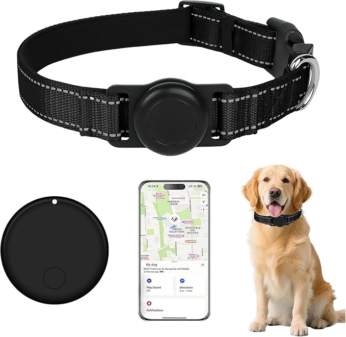 GPS Tracker for Dogs (1 Pack), Mini GPS Cat Tracker, Smart Pet Activity Tracker (iOS Only), No Monthly Fee, Compatible with Apple Find My, Anti-Lost, Finder Tag for Vehicles/Pets/Kids/Items