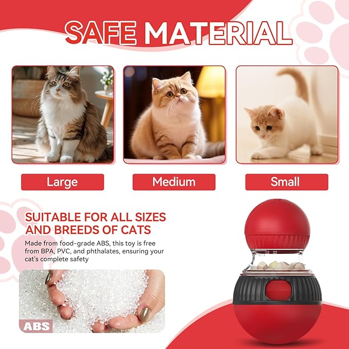 Interactive cat treat dispenser toy ball dispensing for cats interactive feeder toys indoor puzzle cats slow food puzzlesControl Diet& Reduce Boredom increase fun(All Breeds)