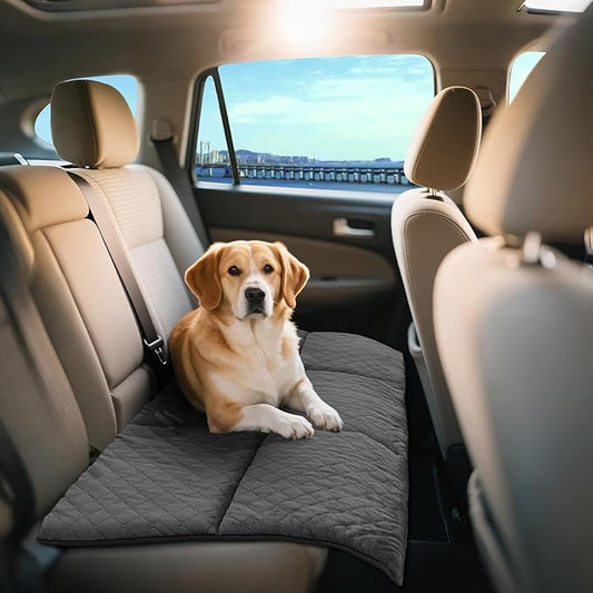 Car Backseat Dog Mat, Comfortable Non-Slip Cushion Suitable for Travel Dog Bed and Pet Home Sofa Blanket, Custom Mat for Car Backseat Extender and Seat Cover (Gray 51.2 x 23.6in)
