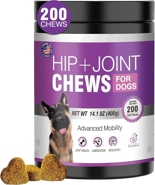 Glucosamine for Dogs 200pcs Joint Support Supplement Dog Hip and Joint Chondroitin Chews Treats with MSM Hemp Dog Joint Pain Relief Mobility Supplements Chicken Flavor Fit All Large Small Medium Breed