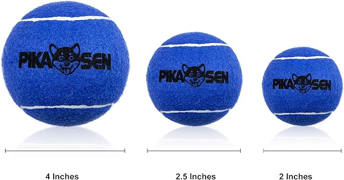 Dog Squeaky Tennis Balls for Pet Playing in 3 Sizes Premium Strong Dog & Puppy Balls for Training, Play, Exercise The Easiest Color for Dogs Red Yellow Blue (Small-12pack)