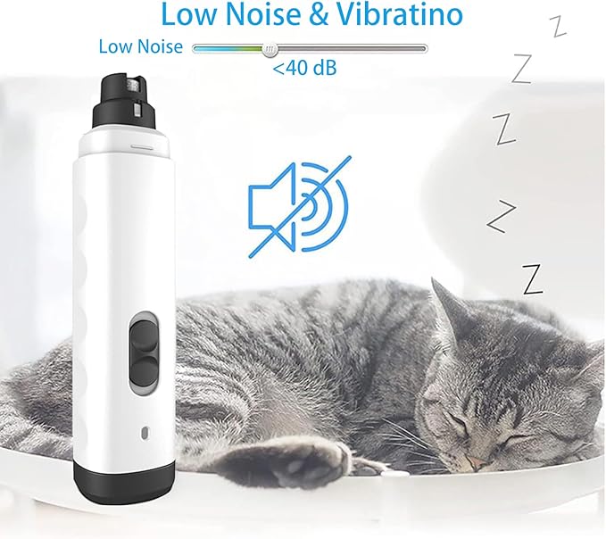Silent Groom Pro Nail Grinder, 2025 New Dog Nail Trimmer, Rechargeable Pet Nail Grinder, Quick Dog Nail Trimmers, Pet Paws Grooming Smoothing Tool for Dogs and Cats