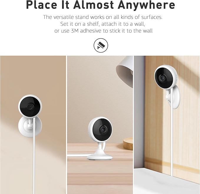 Indoor Security Cameras, 2k WiFi Home Camera with Night Vision, 2-Way Talk, Elder/Pet Cam, Baby Monitor with Smart Motion Detection, Cloud & SD Card Storage, Works w/Alexa, 2pcs