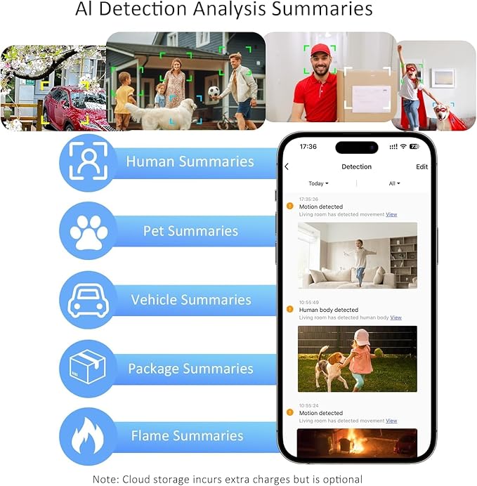 Security Cameras Wireless Outdoor, 2K/3MP QHD Home Security System 4-Cam Kit with 130°-Wide View, Night Vision, Spotlight,IP65 Waterproof, Support Alexa,2.4GHz & 5GHz WiFi,Cloud/SD (C363-B-4PC)
