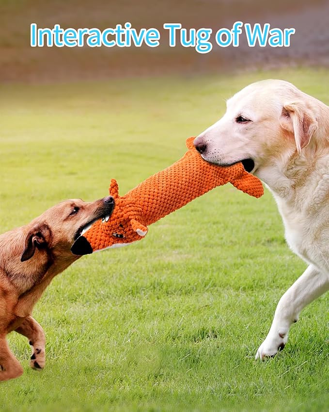 Dog Toys, Squeaky Plush No Stuffing Crinkle Dog Toy for Small Medium Large Dogs, Interactive Puppy Teething Water Bottle Dog Chew Toy