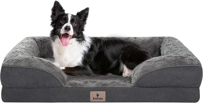 Orthopedic Dog Bed for Large Dogs - Big Washable Dog Sofa Beds Large, Supportive Foam Pet Couch Bed with Removable Washable Cover, Waterproof Lining and Nonskid Bottom