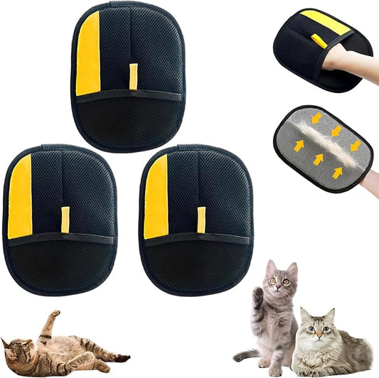 2025 Upgraded Pet Hair Remover Glove for Cats & Dogs, 3 PCS Electrostatic Gloves Pet Hair Removal, Reusable Pet Hair Removal Glove, Efficient Pet Grooming Gloves