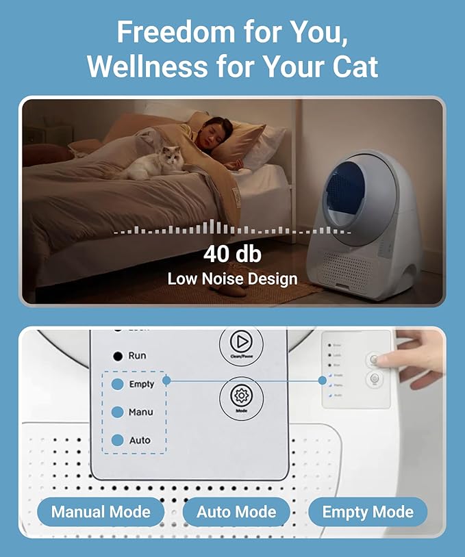 CATLINK 2025 Upgrade Automatic Cat Litter Box Self Cleaning for Multiple Cats with Mat, Double Odor Removal, Cat Litter Box for Cats from 3.5~22 lbs