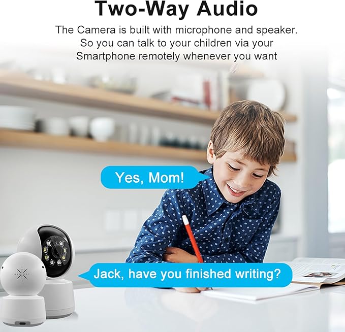 2K Indoor Security Camera, 2.4GHz/5GHz 360 View Pan/Tilt WiFi Cameras for Home Security, Pet Dog Baby Camera with Phone App, Motion Detection, Color Night Vision, 2-Way Audio, 24/7 SD Card Storage
