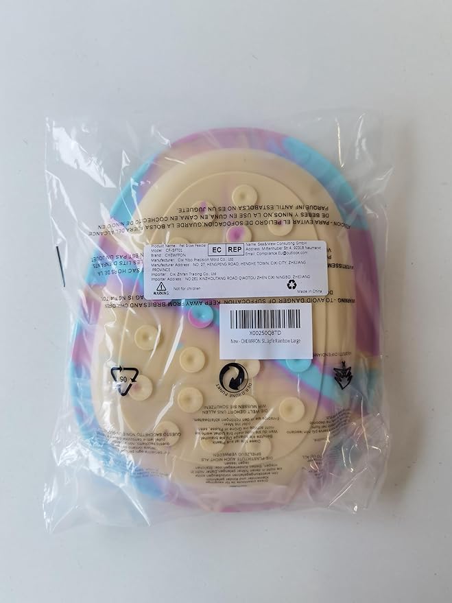 Interactive Dog&Cat Lick Mat Bowls, BPA-Free Silicone Dog Slow Feeder Bowl with Suction Cups, Non Slip Food Bowl for Dogs and Cats, Reduces Boredom and Anxiety, Dishwasher Safe, Rainbow