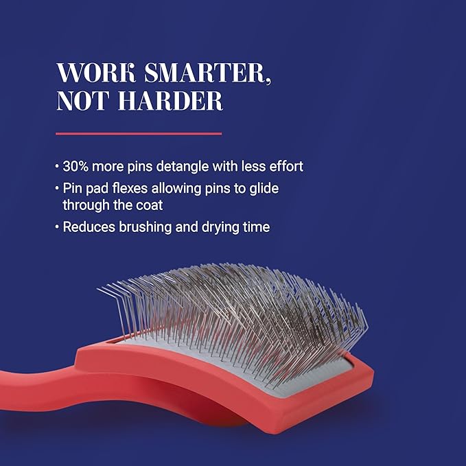 Chris Christensen Baby G Dog Slicker Brush for Dogs (Goldendoodles, Labradoodles, Poodles), Groom Like a Professional, Fluff Detangle Style, Saves Time Energy, Coral, Small