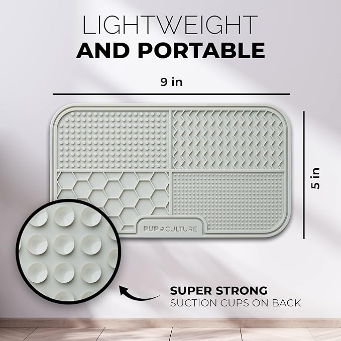 Pup Culture Dog Lick Mat for Dogs, Feeding Pad for Anxious Pets Plus 4 Different Puzzles for Mental Stimulation for Dogs - Supports Mental, Dental, and Digestive Health, Bite Resistant and Heavy Duty