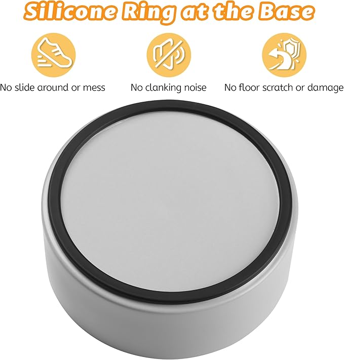 Large Dog Bowls, Non Slip Heavy Ceramic Dog Food and Water Bowl with Silicone Base, 8" Pet Feeding Bowl for Small, Medium, and Big Dogs (Grey, 8 Inches)