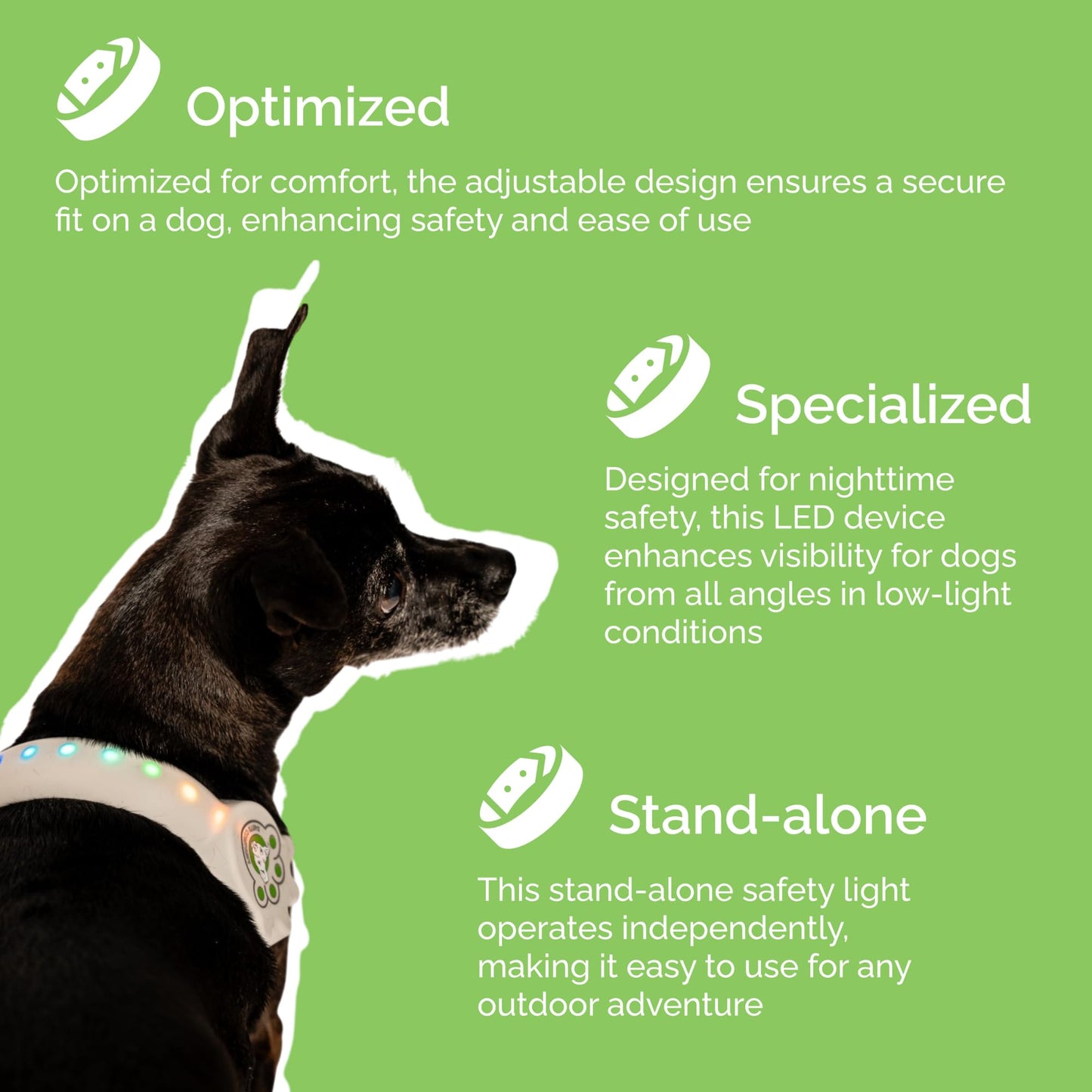 Better Than Light up Dog Collar for Small Dogs, LED Dog Collar Rechargeable, Dog Safety Device With An Unique Belt-Style Design