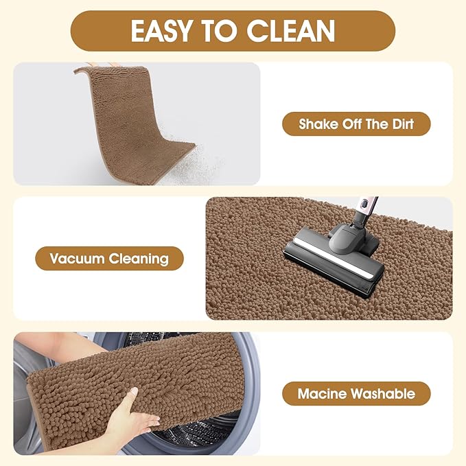 IM HOME 36" x 24" Beige Dog Door Mats for Muddy Paws, Chenille Absorbent Dog Mat, Non Slip Heavy Mud Mat for Dogs, Soft Pet Bed Mat for Entryway, Mud Paws, Inside Floor