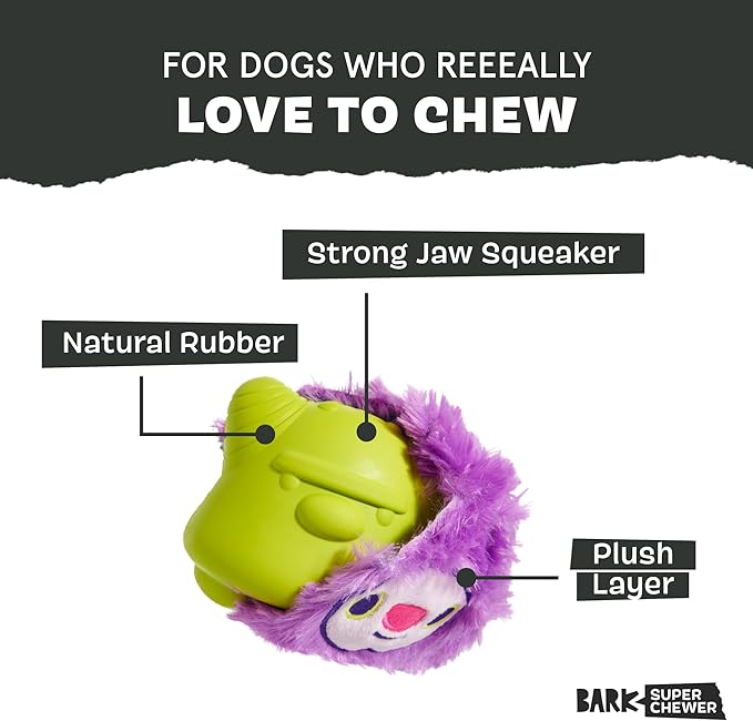 Barkbox Torbert The Troll Dog Toy for Small Dogs – Natural Rubber with Wacky Bounce – Perfect for Aggressive Chewers and Long-Lasting Playtime