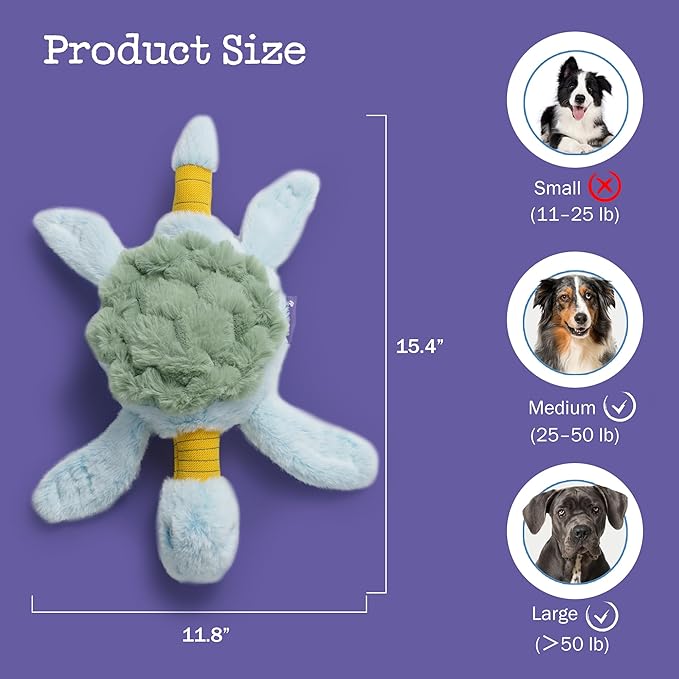 Turtle Squeaky Dog Toy - New 2025 Indestructible Tug of War Crinkle Dog Toy for Aggressive Chewers, Tough Large Breed Interactive Trianing Fun to Keep Them Busy