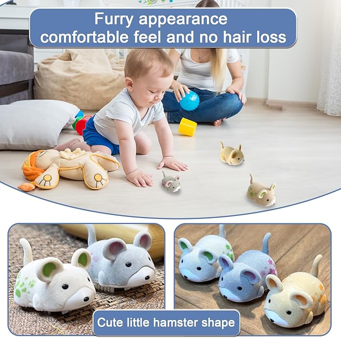OHGOSH Vibrating Hamster, Electric Walking Hamster Toys, As A Novelty House Pet for Your Child,This Would Also Make Lovely(Children's Version (3 PCS))