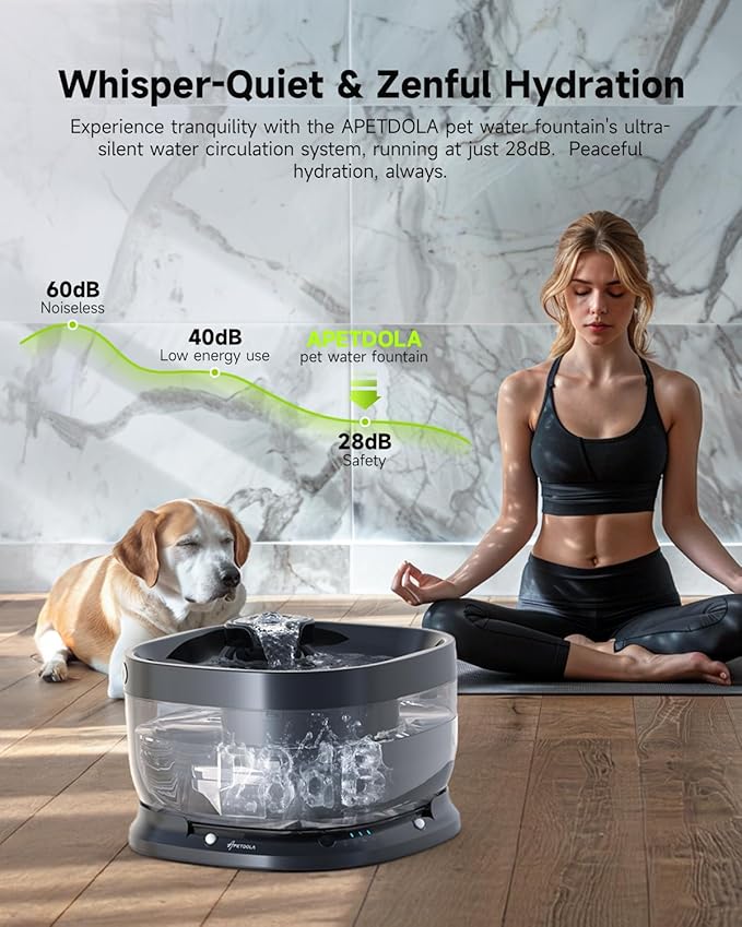 Cordless Dog Water Fountain 7L,Battery Operated Wirelss Dog Water Dispenser +3L Automatic Cat Feeder,5G & 2.4G Wi-Fi Timed Cat Food Dispenser, 1-10 Meals Per Day