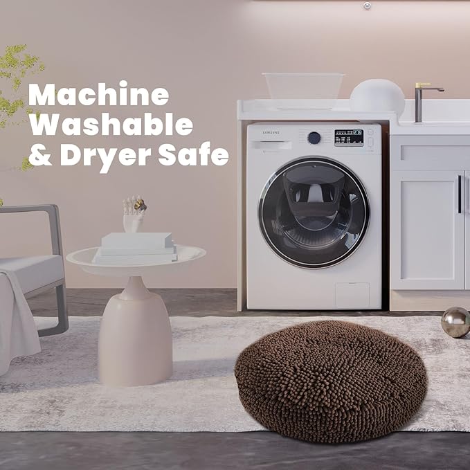 Muddy Mat®Cloud K-9 Bed for Dogs & Cats, Soft & Relaxing Donut Dog Bed, Chenille Material, Removable Cover, Washable & Dryer Safe–Brown Medium(35'x35')