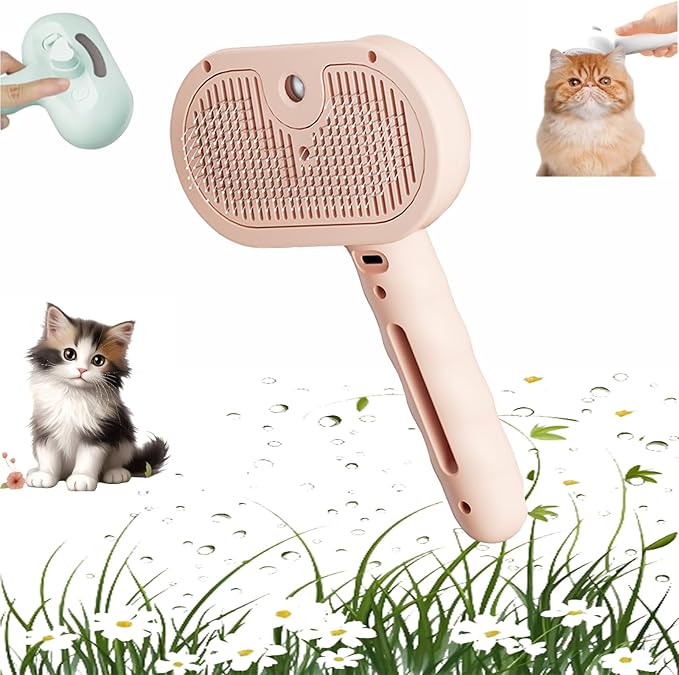 Glofur Pet Steam Brush, Pet Spray Brush for Cats, Spray Defur Comb with No-Rinse Shampoo for PetBathing, Dog Brush, SprayCat and DogBrush