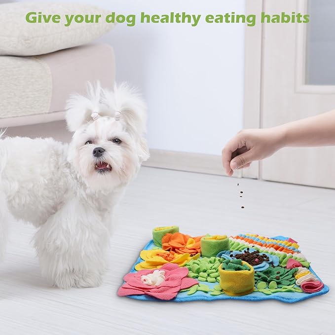 KeeKit Snuffle Mat for Dogs, Pet Snuffle Mat for Small and Medium Breed Dogs, Sniff Mat Slow Feeding Mat Encourages Natural Foraging Skills, Foraging Mat for Small Dogs Cats