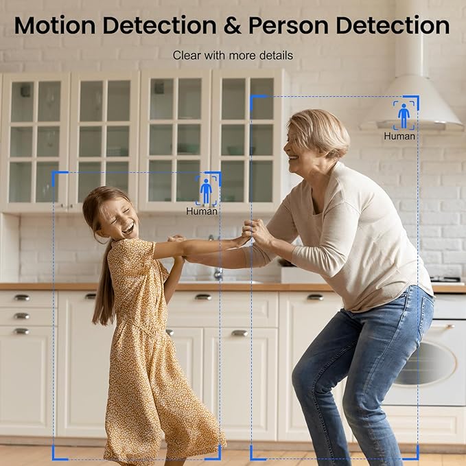 360 Cameras for Home Security-Indoor Camera Monitoring Baby/Nanny with 2K High Resolution & One-Tap Call, 24-7 Local Storage, Compatible with Alexa/Google Home, K7 4Pack (2.4GHz Wi-Fi Only)