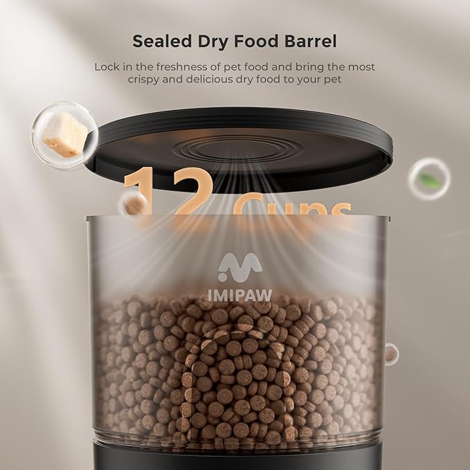 Automatic Cat Feeder - 3L Pet Dry Food Dispenser with Timed Programmable Portion Control, Dual Power Backup, Easy Set Up, 10 Meals Per Day for Cats and Puppies, Black(Remote Not Supported)