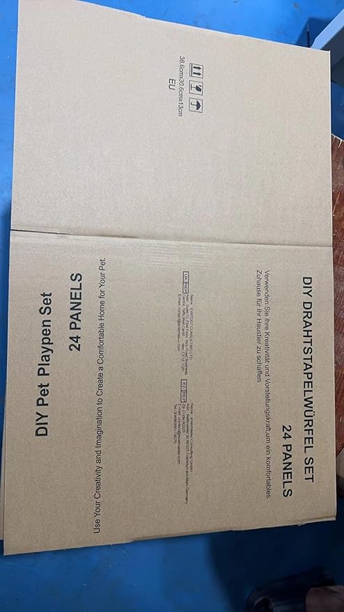 LANGXUN 24pcs DIY Small Animal Pet Playpen with Waterproof Mat, C&C Cage for Puppy Kitten, Rabbit Cage,Guinea PigsGuinea Pig Cages | Indoor & Outdoor Portable Metal Wire Yard Fence, Metal Pet Panels