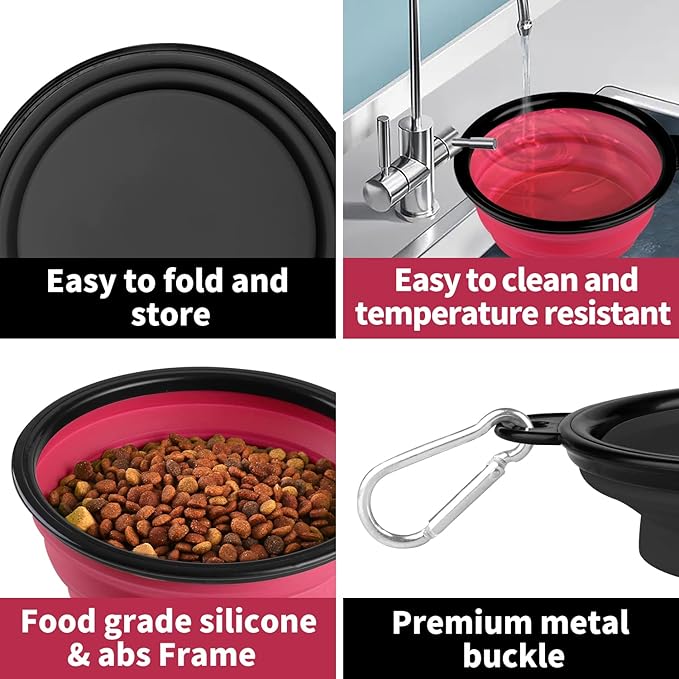 Collapsible Dog Bowl, Lightweight and Portable, Ideal for Travel, Hiking, Camping, and Everyday Use