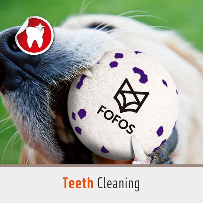 Dog Balls Chew Toys Tennis Ball for Aggressive Chewers Teething Molar Toys Water Toy Interactive Fetch Balls Gift Set for Large Medium Dog and Puppies (4 Pack-White)