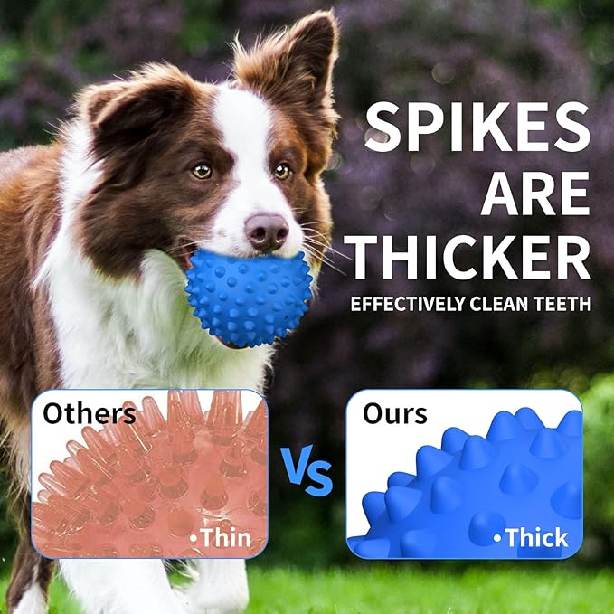 Apasiri Dog Toys for Aggressive Chewers, Dog Balls, Dog Balls for Aggressive Chewers, Squeaky Ball for Dogs, Dog Toys for Aggressive Chewer Large Breed Bacon Flavor 2 Pack