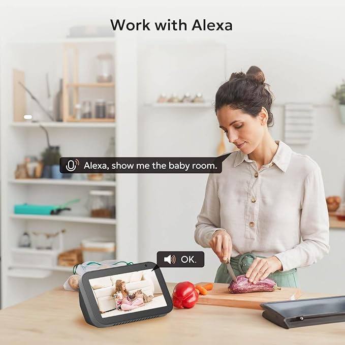 owltron Indoor Security Camera 2K, 360° Cameras for Home Security with Motion Detection, 2.4G WiFi for Pet/Baby/Nanny Cam with Night Vision, Siren Alarm & 2-Way Audio, Compatible with Alexa