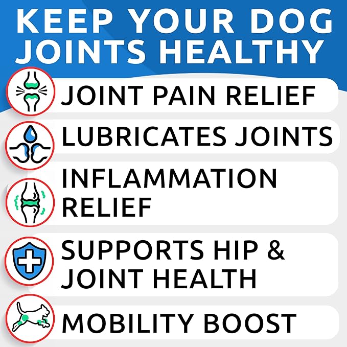 Hemp Chews for Dog - Joint Supplement for Dogs with Glucosamine, Chondroitin & Hemp - Hip & Joint Hemp Chews for Large & Small Breeds - Senior Dog Joint Pain Relief Treats - 120 Soft Chews