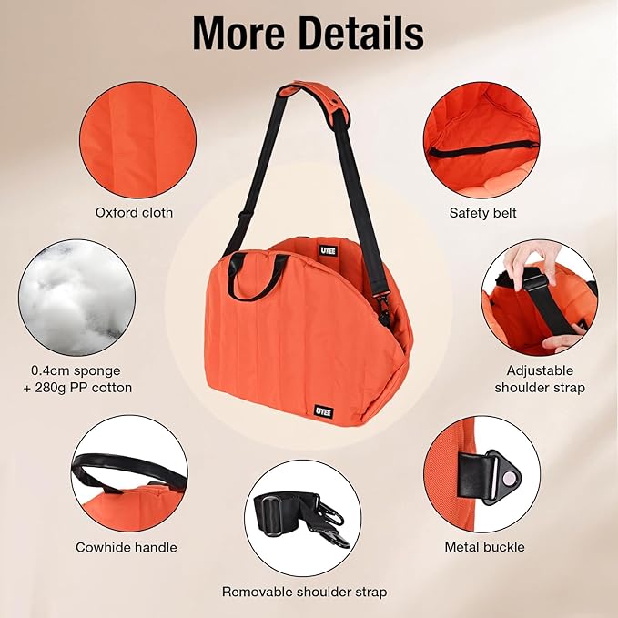 UTEE Dog Carrier for Medium Dogs, Fits Medium Over 20lbs – 3-in-1 Car Seat, Pet Travel Bag & Sling Bed | Ideal for Corgi, Shiba Inu, French Bulldog, Beagle | Washable & Stylish Travel Carrier