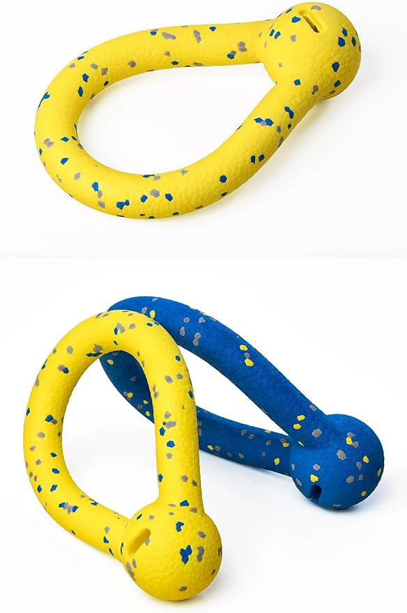 Indestructible Dog Toys Dog Toys for Large Dogs Flying Discs for Medium/Large Breeds Dog Training Ring,Floating Dog Ring Toys for Throwing,Catching Flying Lightweight Dog Toy (Yellow)