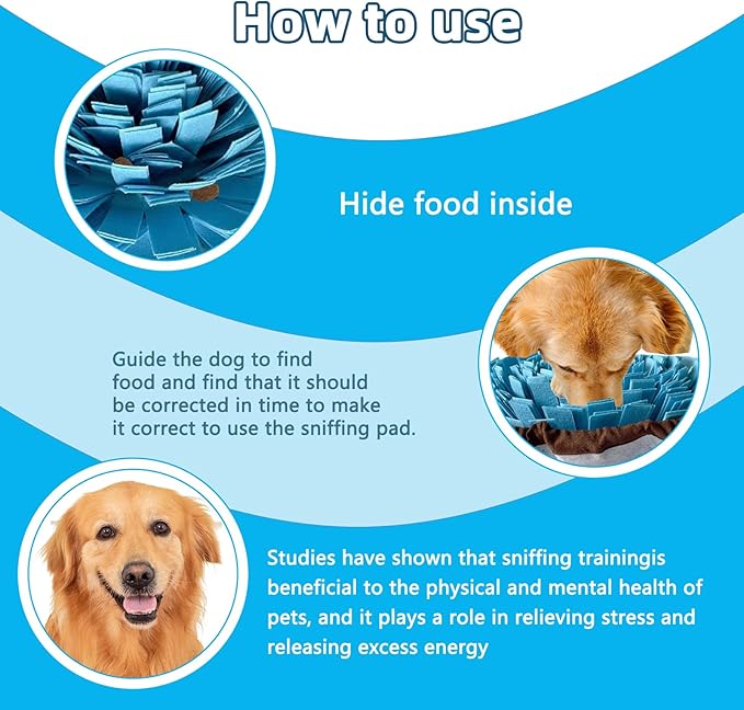 Snuffle Mat for Dogs-Cats-Dog Puzzle Toys, Adjustable Pet Foraging mat for Smell Training, Vivifying Snuffle Mat for Dogs,Dog Digging Toys Encourages Natural Foraging Skills and Mental Stimulation