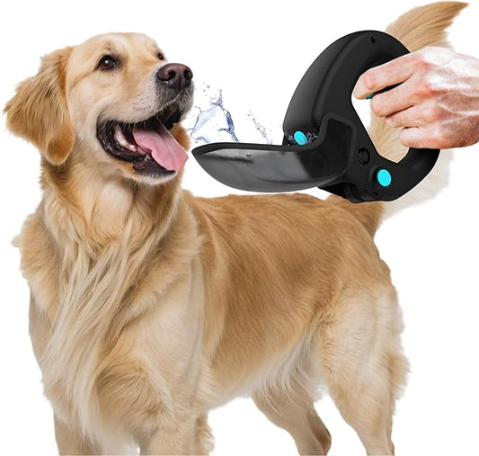 Portable Dog Water Bottle with Flip-Open Cup & Squirt Feature Without Leash – Leakproof Water Dispenser Attaches to Leash – Travel Bowl for Dogs for Hikes, Walks, Outdoor Use – 12 oz