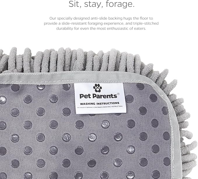 Pet Parents Forager Slow Feeder Dog Bowl & Snuffle Mat - SoftSnout, Non-Slip Backing (Forest 12")