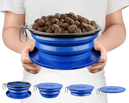 Tuff Pupper SuperBigSlurp Collapsible Dog Bowls, Extra Large Capacity, Portable, Food Safe, Odorless, Non-Toxic Silicone