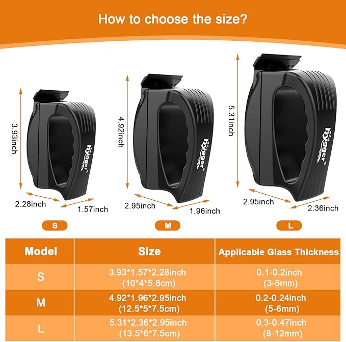 hygger Aquarium Strong Magnetic Glass Cleaner, Professional Fish Tank Algae Magnet Cleaning Tool with Scraper for 0.3-0.47 Inch Thick Glass Freshwater and Saltwater Tank, L