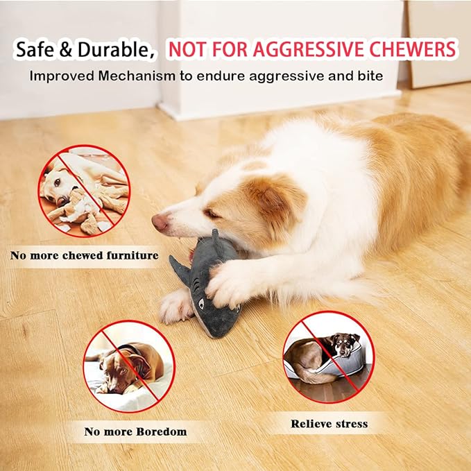 Interactive Dog Toys,Flopping Fish Dog Toys for Large/Medium/Small Dogs,Squeaky Plush Dog/Puppy Toys,Touch Activated