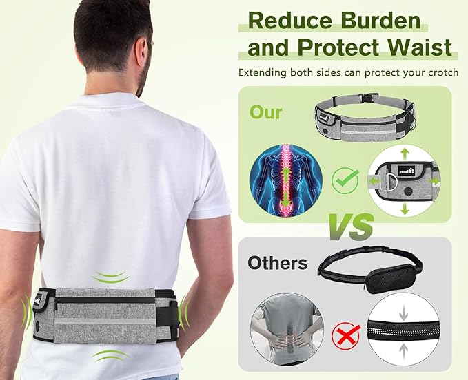 Pecute Hands Free Dog Leash with Pouch, Waist Belt Fanny Pack with Soft Padds, Dual Padded Handles and Durable Bungee for Walking, Hiking, Jogging Biking, and Running (Up to 220lbs)