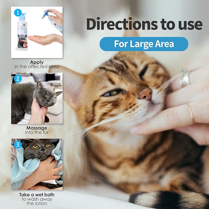 Mooncat Complete Cat Skin & Coat Care Bundle – Waterless Cat Shampoo (5oz) + Cat Acne Chin Treatment Lotion (150ml) | Licking Safe, Detangling Foam Bath for Longhair Cats, No-Rinse, Paraben-Free, pH B