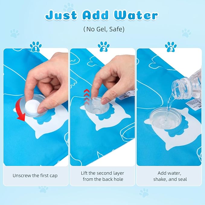 Ownpets Dog Cooling Mat, Large 39"x 23" Instant Cooling Pet Pad, Thickened Portable Pet Cool Pad for Dogs and Cats, Leakproof Water-Filled Summer Relief Mat for Crate, Floor, Car, Outdoor